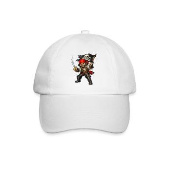 Pirat mit rotem Kopftuch - Baseballkappe - Weiß/Weiß - Vorne