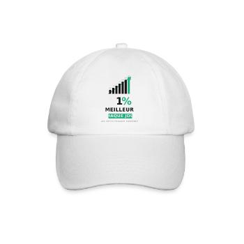 1% Meilleur Chaque Jour - Casquette classique - blanc/blanc - Devant