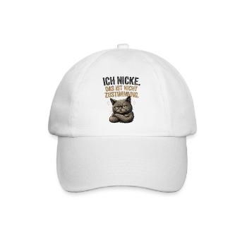 Katzenspruch Nichtzustimmung - Baseballkappe - Weiß/Weiß - Vorne