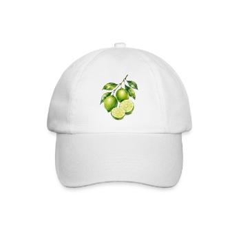 Limetten Aquarell Frische - Baseballkappe - Weiß/Weiß - Vorne