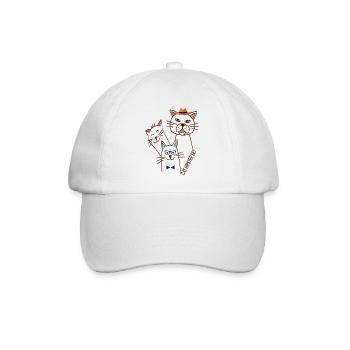 Katzen Trio  - Baseballkappe - Weiß/Weiß - Vorne