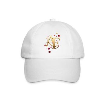Gold Monogram AE with Hearts - Baseball Cap - white/white - Front