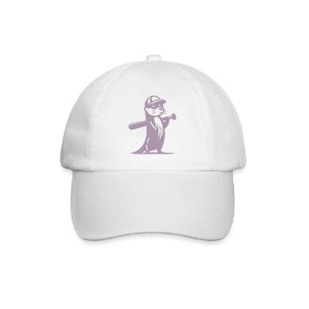 Otter Baseball Silhouette - Baseballkappe - Weiß/Weiß - Vorne