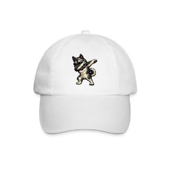 Dabbing Norwegischer Elchhund - Baseballkappe - Weiß/Weiß - Vorne