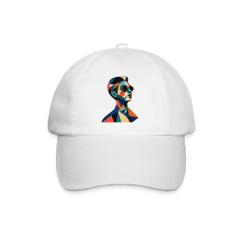 Geometric Color Portrait with Sunglasses - Baseball Cap - white/white - Front