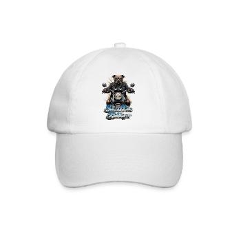 Staffie biker 1b-049b - Baseball Cap - white/white - Front