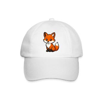 Retro Pixel Fox Cuddly Fox - Baseball Cap - white/white - Front