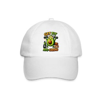AVO-CARDIO – Avocado in Training - Baseball Cap - white/white - Front