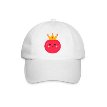 Kawaii Tomato with Crown – Sweet Queen Design - Baseball Cap - white/white - Front
