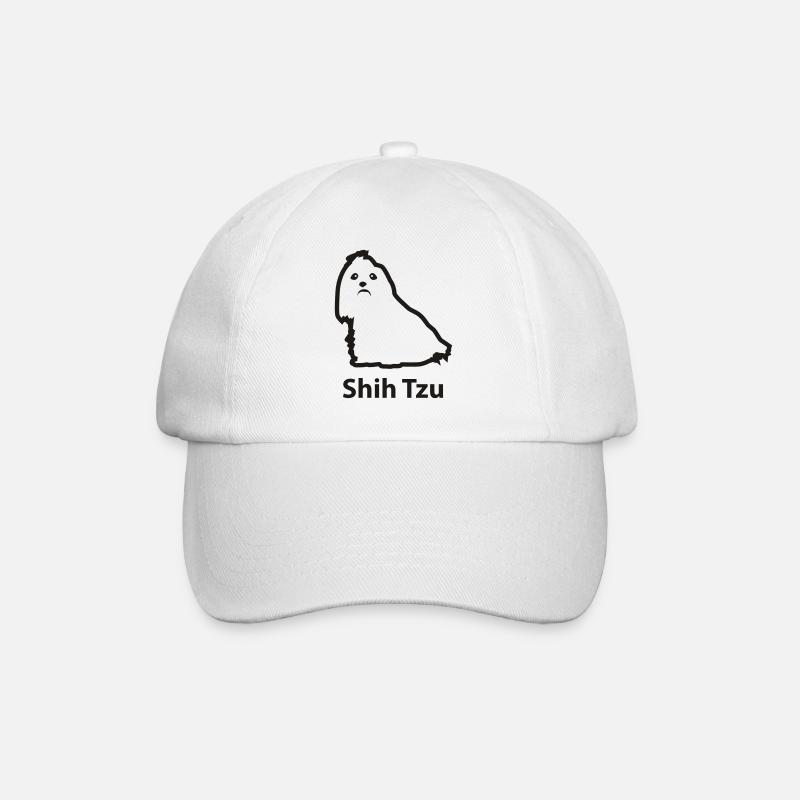 Shih Tzu - Baseballkappe - Weiß/Weiß