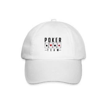 poker team - Baseball Cap - white/white - Front