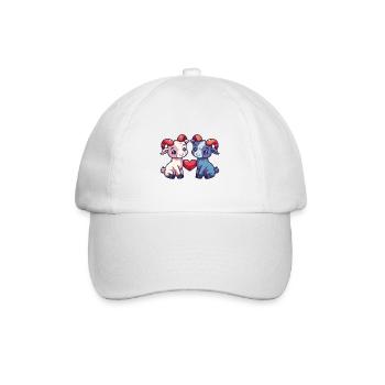 Mountain Goat Comic Couple Love - Baseball Cap - white/white - Front
