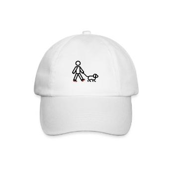 Chien promenant le chien - Casquette classique - blanc/blanc - Devant