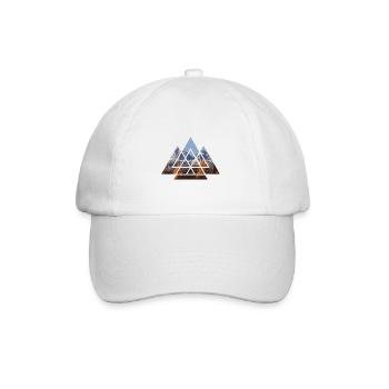 Berge Abstrakt - - Baseballkappe - Weiß/Weiß - Vorne