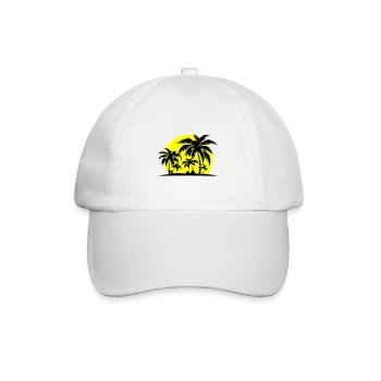 Island Summer Palm Beach - Baseball Cap - white/white - Front