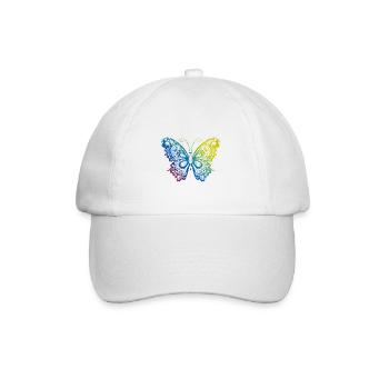 Schmetterling Mandala Boho - Baseballkappe - Weiß/Weiß - Vorne