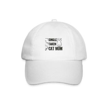 Single Taken Cat Mom funny Cat Mama Quotes - Baseball Cap - white/white - Front