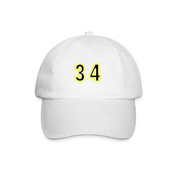 34 Zahl College - Baseballkappe - Weiß/Weiß - Vorne