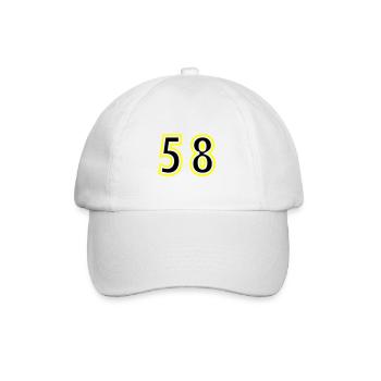 58 Zahl College - Baseballkappe - Weiß/Weiß - Vorne