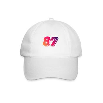 87 Number Symbol - Baseball Cap - white/white - Front