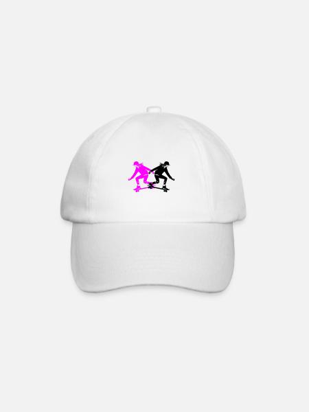 Skateboard Femme Silhouette Skateboard - Casquette classique - blanc/blanc