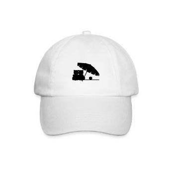 Strandbärpärchen / love beach bears (1c) - Baseballkappe - Weiß/Weiß - Vorne