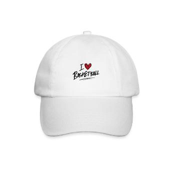 Ich liebe Basketball - Baseballkappe - Weiß/Weiß - Vorne