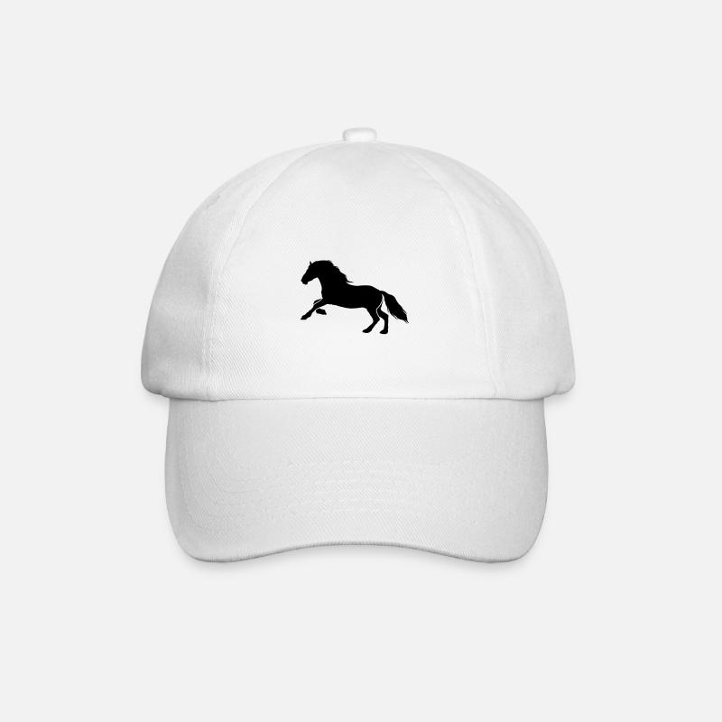 Pferd Horse icon - Baseballkappe - Weiß/Weiß