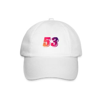 53 Number Symbol - Baseball Cap - white/white - Front