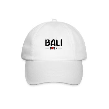 Bali 2024 Herz Reise - Baseballkappe - Weiß/Weiß - Vorne