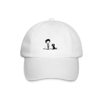 Boy with dog - Baseball Cap - white/white - Front