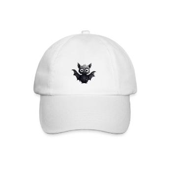 Funny bat design - Baseball Cap - white/white - Front