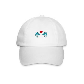 Shark Comic Couple Amour - Casquette classique - blanc/blanc - Devant