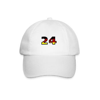 24 Zahl Deutschland Trikot - Baseballkappe - Weiß/Weiß - Vorne