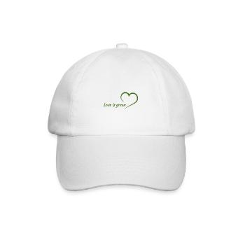 Love is green - go vegan - Baseball Cap - white/white - Front