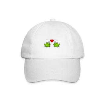Frog Comic Couple love - Baseball Cap - white/white - Front