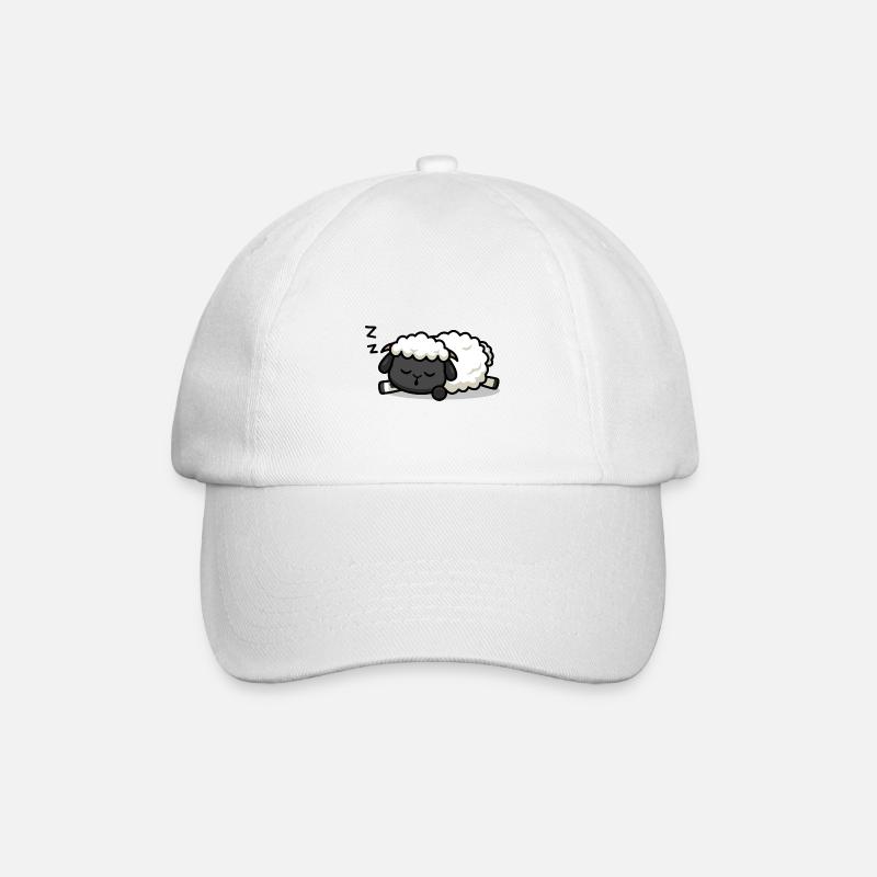 Schlafendes Lamm - Baseballkappe - Weiß/Weiß