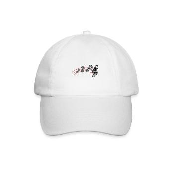 Musiknoten Symbol Musik - Baseballkappe - Weiß/Weiß - Vorne