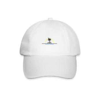 Palm trees symbol island summer - Baseball Cap - white/white - Front