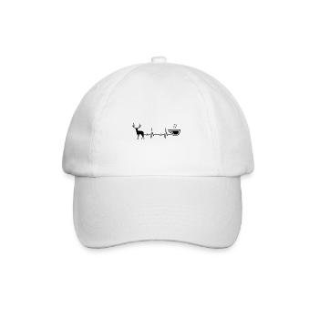 Heartbeat Kaffee und Jagd - (3) - Baseballkappe - Weiß/Weiß - Vorne