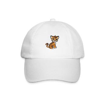 Tiger Dschungel Großkatze Wildkatze Kinder - Baseballkappe - Weiß/Weiß - Vorne