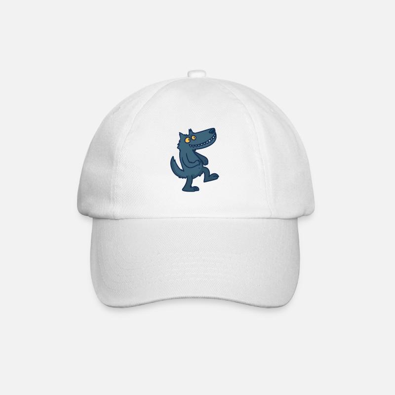 Wolf Cartoon Comic Rudel Beute Geschenk Idee Wild - Baseballkappe - Weiß/Weiß
