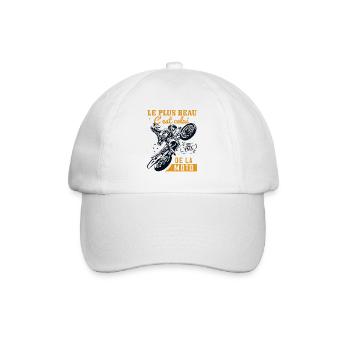 Le Plus Beau C'est Celui Qui Fait De La Moto - Casquette classique - blanc/blanc - Devant