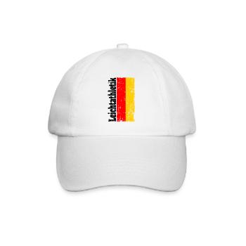 Leichtathletik Flagge Fahne Deutschland - Baseballkappe - Weiß/Weiß - Vorne