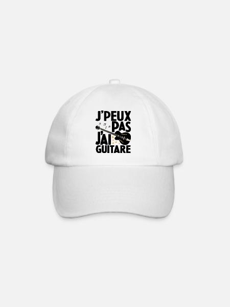 Je Peux Pas J'ai Guitare Drôle Guitare - Casquette classique - blanc/blanc
