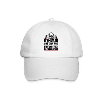 Einzelgänger Unnötiger Sozialkontakt - Baseballkappe - Weiß/Weiß - Vorne