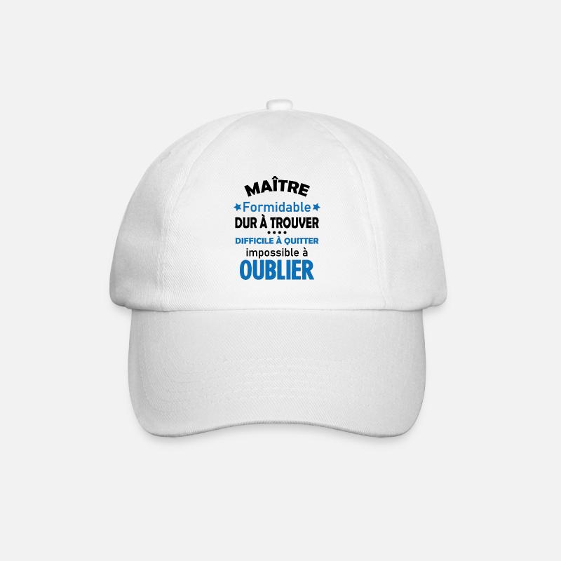 Maître formidable idée cadeau maître d'école - Casquette classique - blanc/blanc