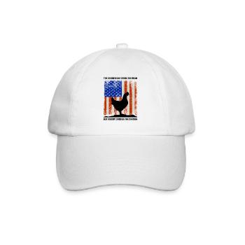 4. Juli Amerikanische Flagge USA Chicken Lover Farmer - Baseballkappe - Weiß/Weiß - Vorne
