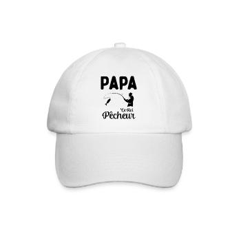Cadeau Papa Pêcheur Roi de Pêche - Casquette classique - blanc/blanc - Devant