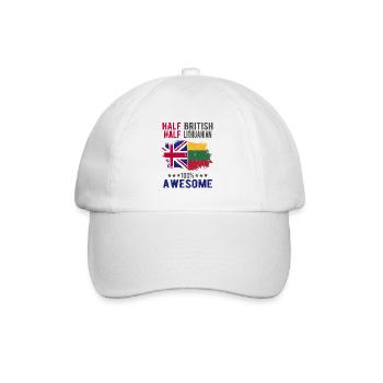 Halb Brite Halb Litauer - Baseballkappe - Weiß/Weiß - Vorne
